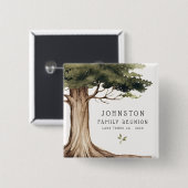 ファミリー素朴懇親会ピクニックヴィンテージツリー 缶バッジ (正面&裏面)