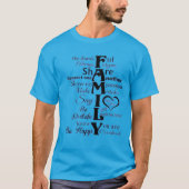 ファミリー美しいルックス文字アート Tシャツ (正面)