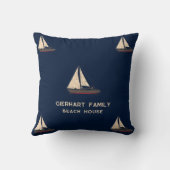 ファミリー航海のセーリングボートビーチハウスカスタム クッション (裏面)