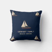 ファミリー航海のセーリングボートビーチハウスカスタム クッション (正面)