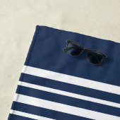 ファミリー航海のネームビーチハウスネイビーブルーホワイト ビーチタオル (インサイチュ)