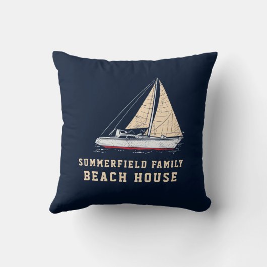 ファミリー航海のバケーションビーチハウスカスタム クッション (裏面)