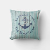 ファミリー航海のボートネームネイビーいかりスローピル アウトドアクッション (正面)