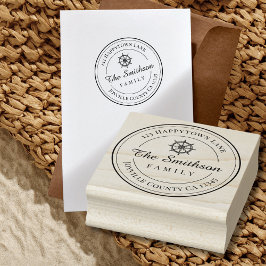 ファミリー航海の差出人住所ウッドアートスタンプ ラバースタンプ