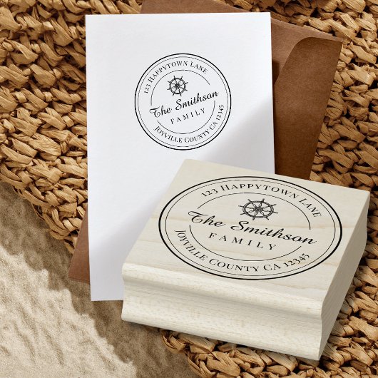 ファミリー航海の差出人住所ウッドアートスタンプ ラバースタンプ