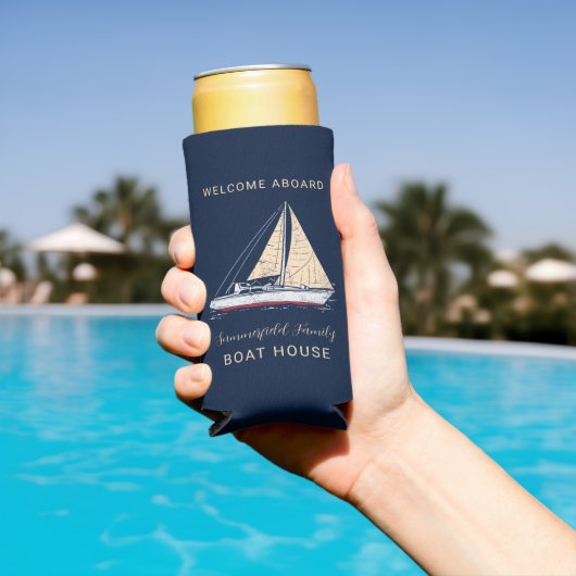 ファミリー航海の懇親会ボートハウスセーリングカスタム スリム缶クーラー (インサイチュ プール)