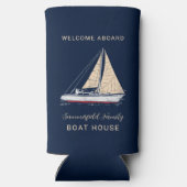 ファミリー航海の懇親会ボートハウスセーリングカスタム スリム缶クーラー (裏面)