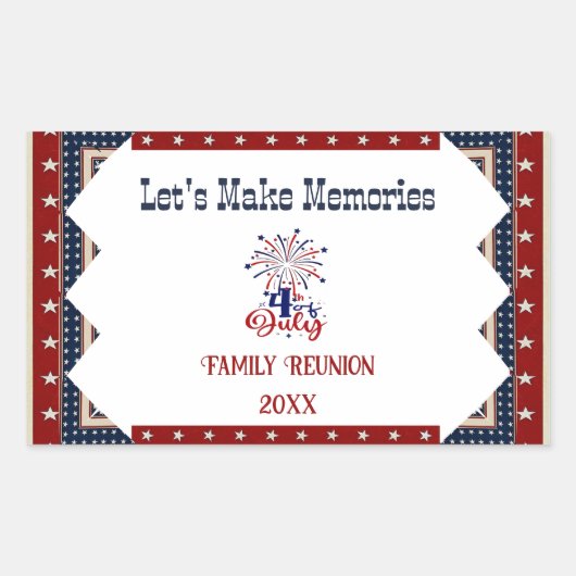 ファミリー誇りを持った懇親会4th 7月スターズフィレクラッカー 長方形シール (正面)