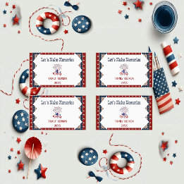 ファミリー誇りを持った懇親会4th 7月スターズフィレクラッカー 長方形シール