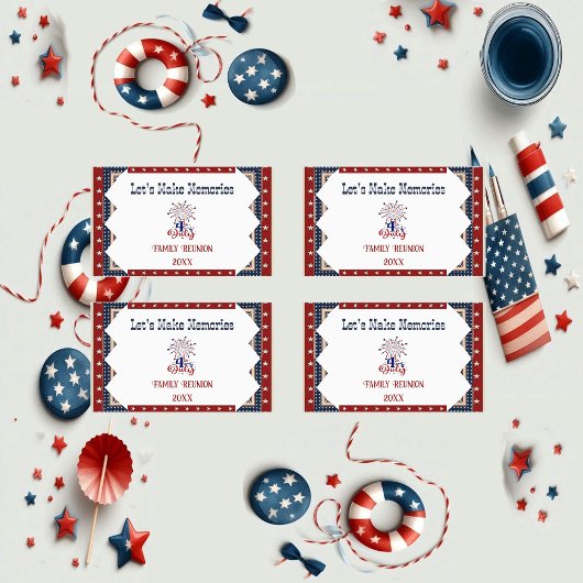 ファミリー誇りを持った懇親会4th 7月スターズフィレクラッカー 長方形シール