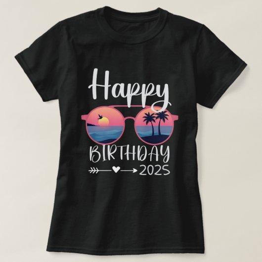 ファミリー誕生日クルージングサングラス Tシャツ (デザイン正面)