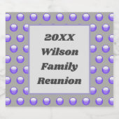 ファミリー鮮やか懇親会ブルーとグレー水玉模様 ビールラベル (シングルラベル)