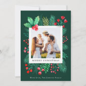 ファミリー1フォトハンド絵を描ウォーターカラー花模様 シーズンカード (正面)