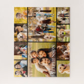 ファミリー10フォトコラージュ名シンプル ジグソーパズル (縦)