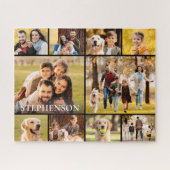 ファミリー10フォトコラージュ名シンプル ジグソーパズル (横)