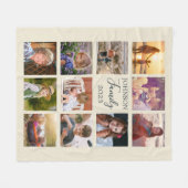 ファミリー11フォトコラージオフホワイトフリースブランケット フリースブランケット (正面(横))