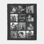 ファミリー11フォトコラージブラックフリースブランケット フリースブランケット (正面)