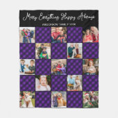 ファミリー13フォトコラージョパーソナライズされたンホリデープレイド フリースブランケット (正面)