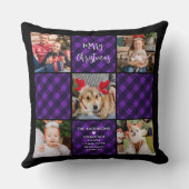 ファミリー5フォトコラージョパーソナライズされたンホリデープレイド クッション (裏面)