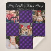 ファミリー5フォトコラージョパーソナライズされたンホリデープレイド シェルパブランケット (正面)