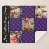 ファミリー5フォトコラージョパーソナライズされたンホリデープレイド シェルパブランケット (正面(横))