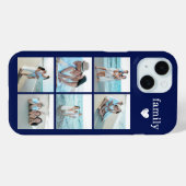 ファミリー6枚写真ネイビーブルー Case-Mate iPhoneケース (裏面 (横))