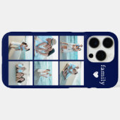ファミリー6枚写真ネイビーブルー Case-Mate iPhoneケース (裏面 (横))