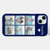 ファミリー6枚写真ネイビーブルー Case-Mate iPhoneケース (裏面 (横))