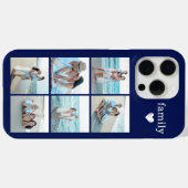 ファミリー6枚写真ネイビーブルー Case-Mate iPhoneケース (裏面 (横))