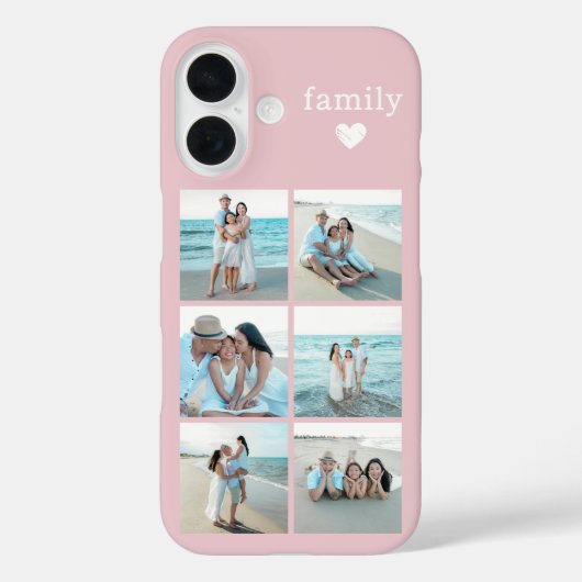 ファミリー6枚写真ブラッシュピンク Case-Mate iPhoneケース (裏面)