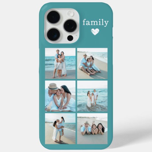 ファミリー6枚写真 テールグリーン Case-Mate iPhoneケース iPhone 15 Pro Maxケース (裏面)
