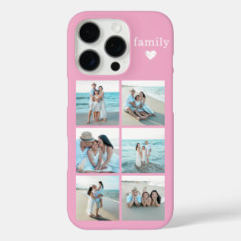 ファミリー6枚写真 ピンク iPhone 16 PROケース