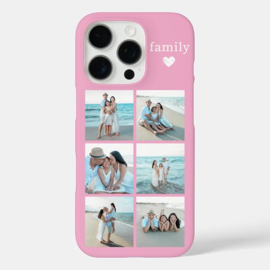 ファミリー6枚写真 ピンク Case-Mate iPhoneケース (裏面)