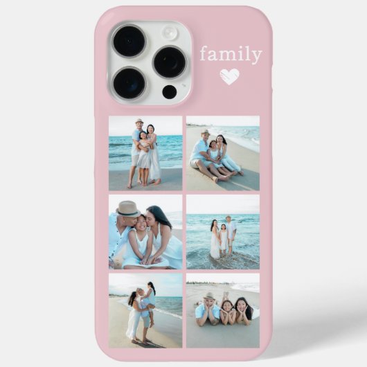 ファミリー6枚写真 ブラッシュピンク Case-Mate iPhoneケース (裏面)