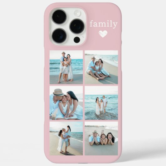 ファミリー6枚写真 ブラッシュピンク Case-Mate iPhoneケース (裏面)