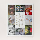 ファミリー8フォトコラージュことわざトレンディースクリプト ジグソーパズル (縦)