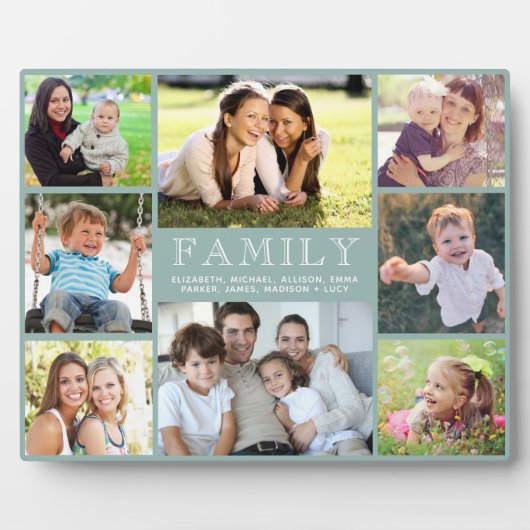 ファミリー8フォトコラージュセージグリーン フォトプラーク (正面)