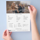 ファミリー・ウェディングフォトグラファー 料金表 チラシ (手)