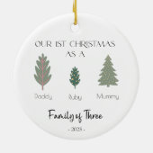ファミリー・オブ・スリーズ初めてのクリスマスオーナメント セラミックオーナメント (裏面)