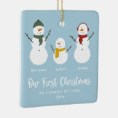 ファミリー・オブ・スリーズ初めてのクリスマス雪だるまオーナメント セラミックオーナメント (右)