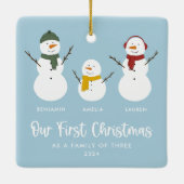 ファミリー・オブ・スリーズ初めてのクリスマス雪だるまオーナメント セラミックオーナメント (裏面)