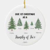 ファミリー・オブ・ファイブ・初めてのクリスマスオーナメント セラミックオーナメント (裏面)
