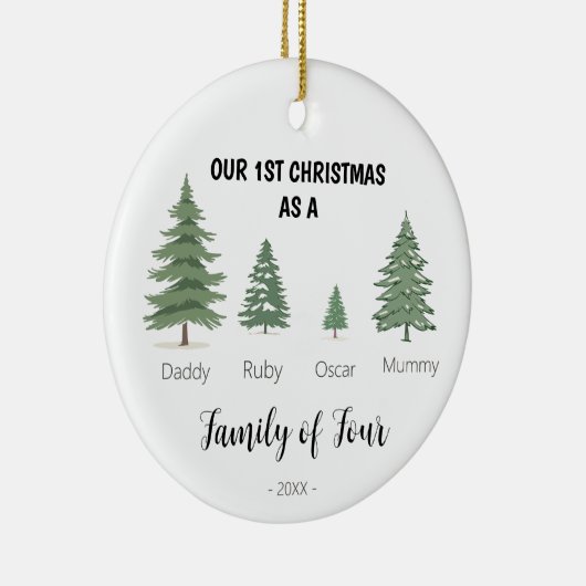 ファミリー・オブ・フォー・初めてのクリスマスオーナメント セラミックオーナメント (右)