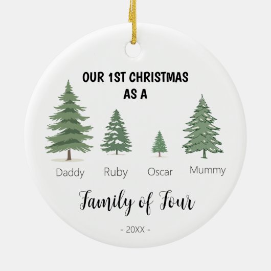 ファミリー・オブ・フォー・初めてのクリスマスオーナメント セラミックオーナメント (裏面)