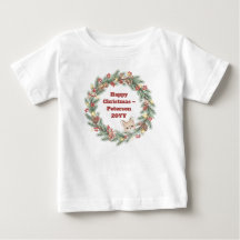 ファミリー クリスマスTシャツ - クリスマスリース