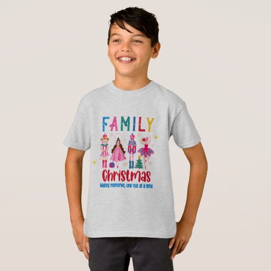 ファミリー グループ 面白い クリスマス 、くるみ割り人形 バレエ Tシャツ (正面フル)