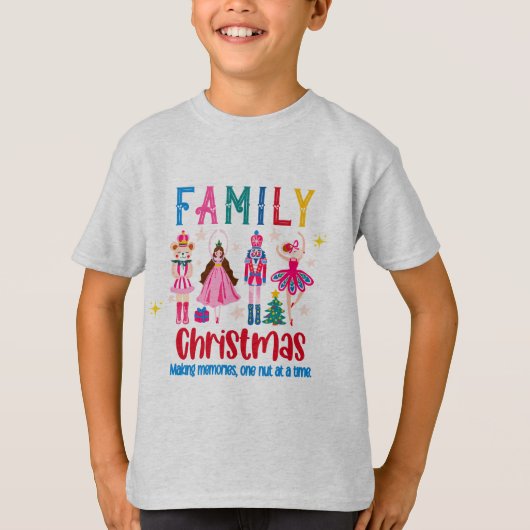ファミリー グループ 面白い クリスマス 、くるみ割り人形 バレエ Tシャツ (正面)