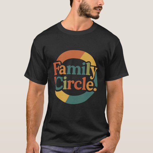 ファミリー・サークル - レトロな多色の団結のTシャツ Tシャツ (正面)