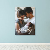 「ファミリー」スクリプパーソナライズされたト・ファミリー写真キャンバス キャンバスプリント (インサイチュ (ウッドフロア))