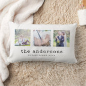 ファミリー ネーム タイプライター カスタム フォト コラージュ ランバークッション (ブランケット)